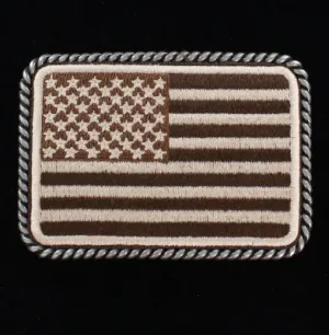 Ariat USA Flag Patch Rope Edge Belt Buckle A37010