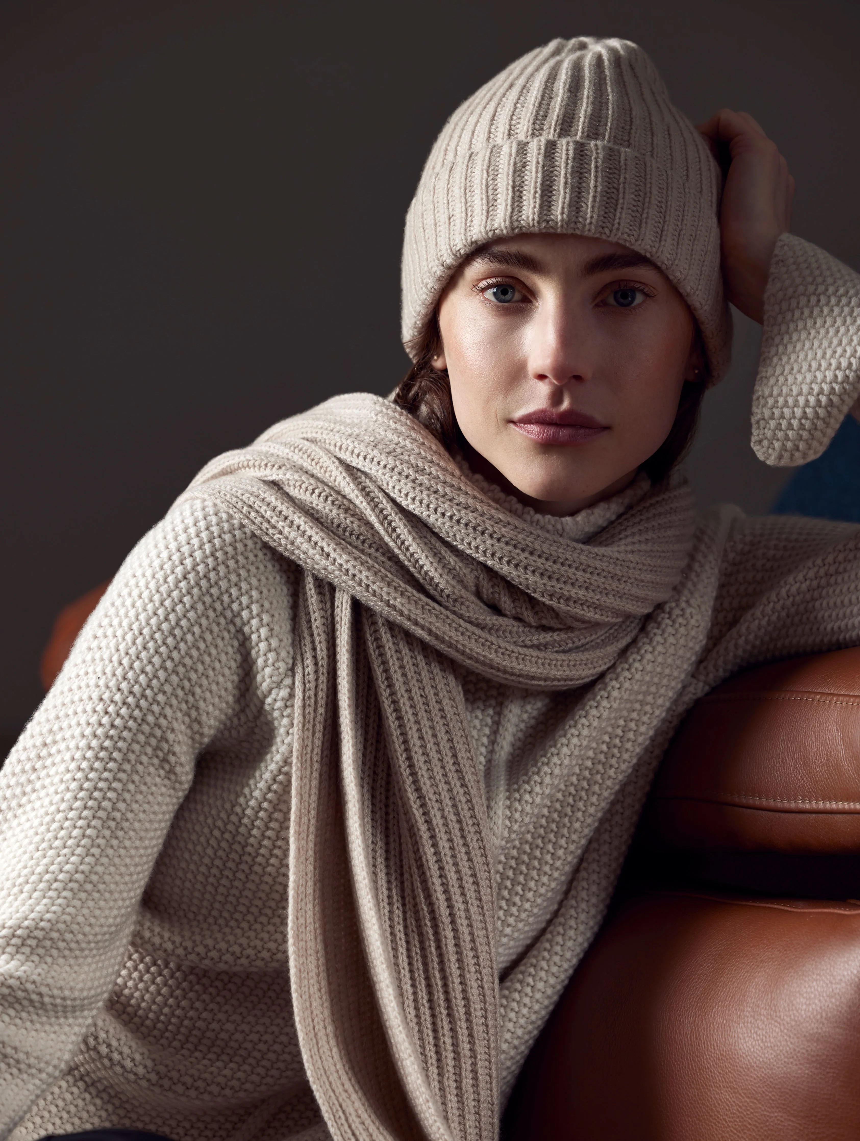 Cashmere Hat - Oatmeal Heather