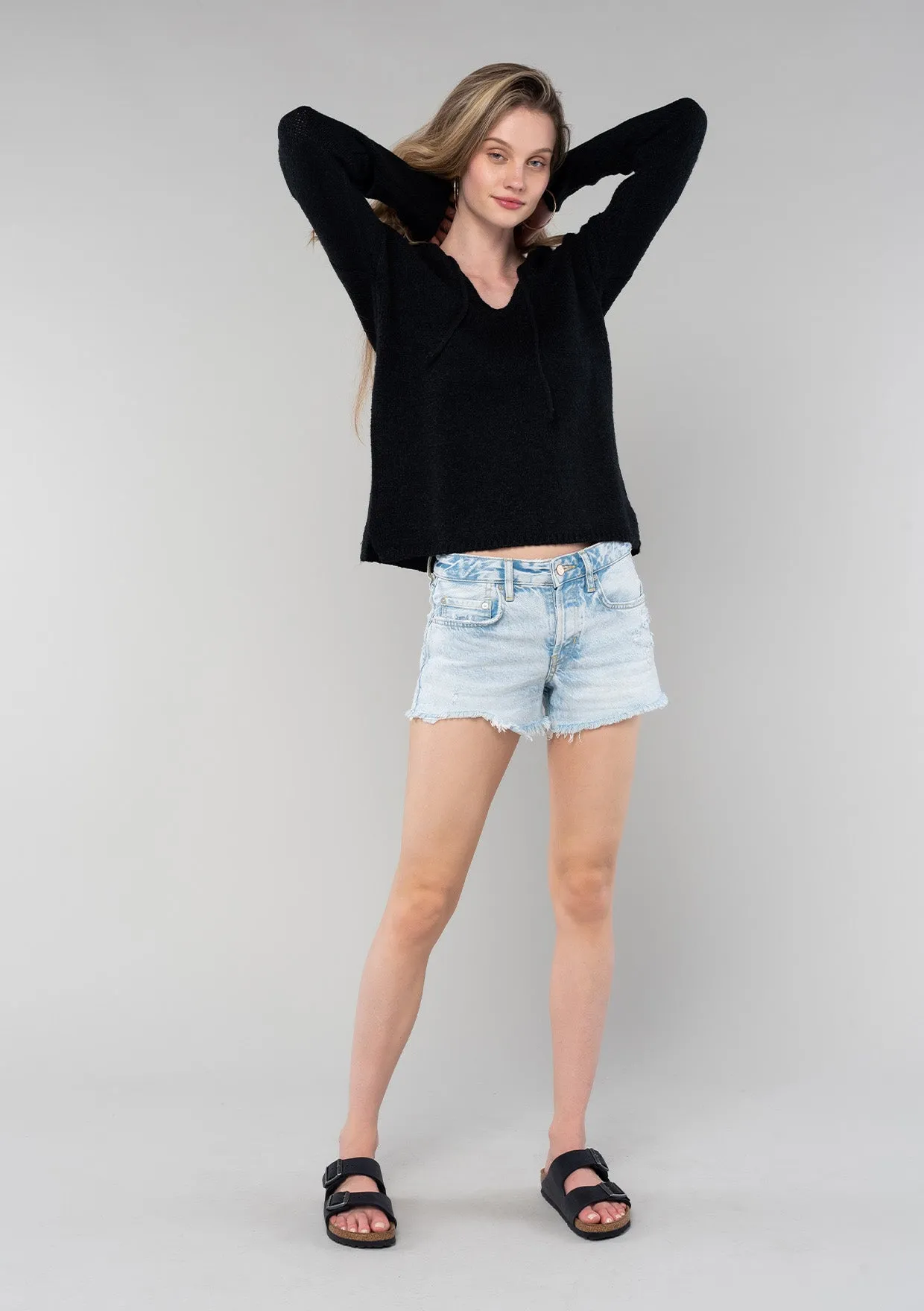 Cropped Casual Long Sleeve Pullover Hoodie