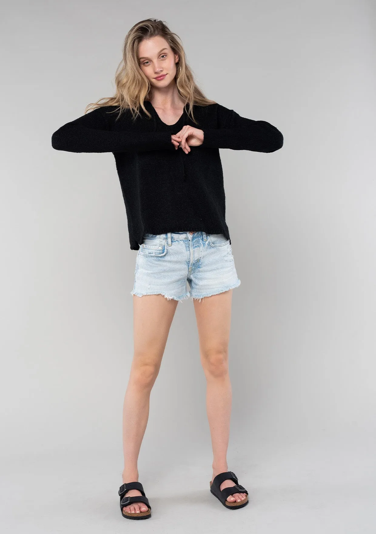 Cropped Casual Long Sleeve Pullover Hoodie
