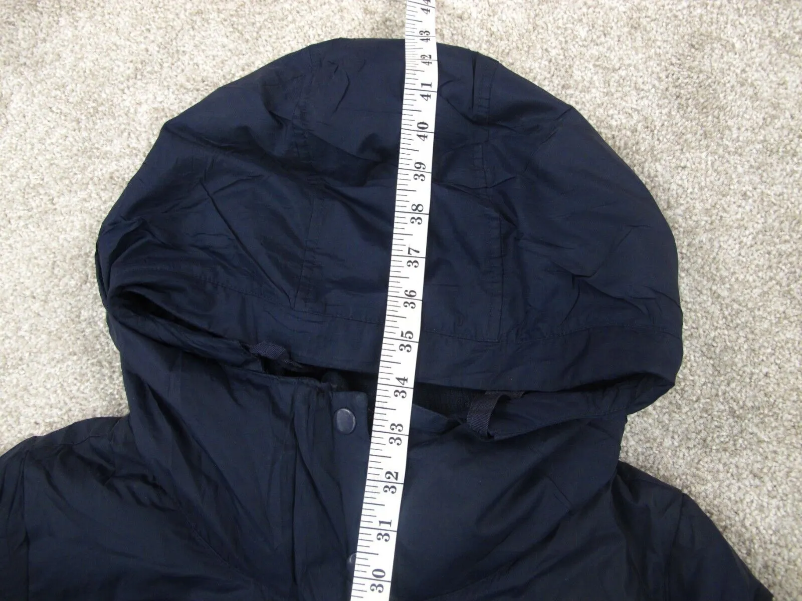 Gap Womens Insulated Hooded Coat Full Zip Up Long Sleeve Pocket Blue Size Small