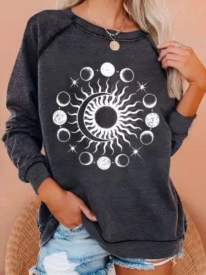 Ivyshape | Cozy Print Long Sleeve Hoodie