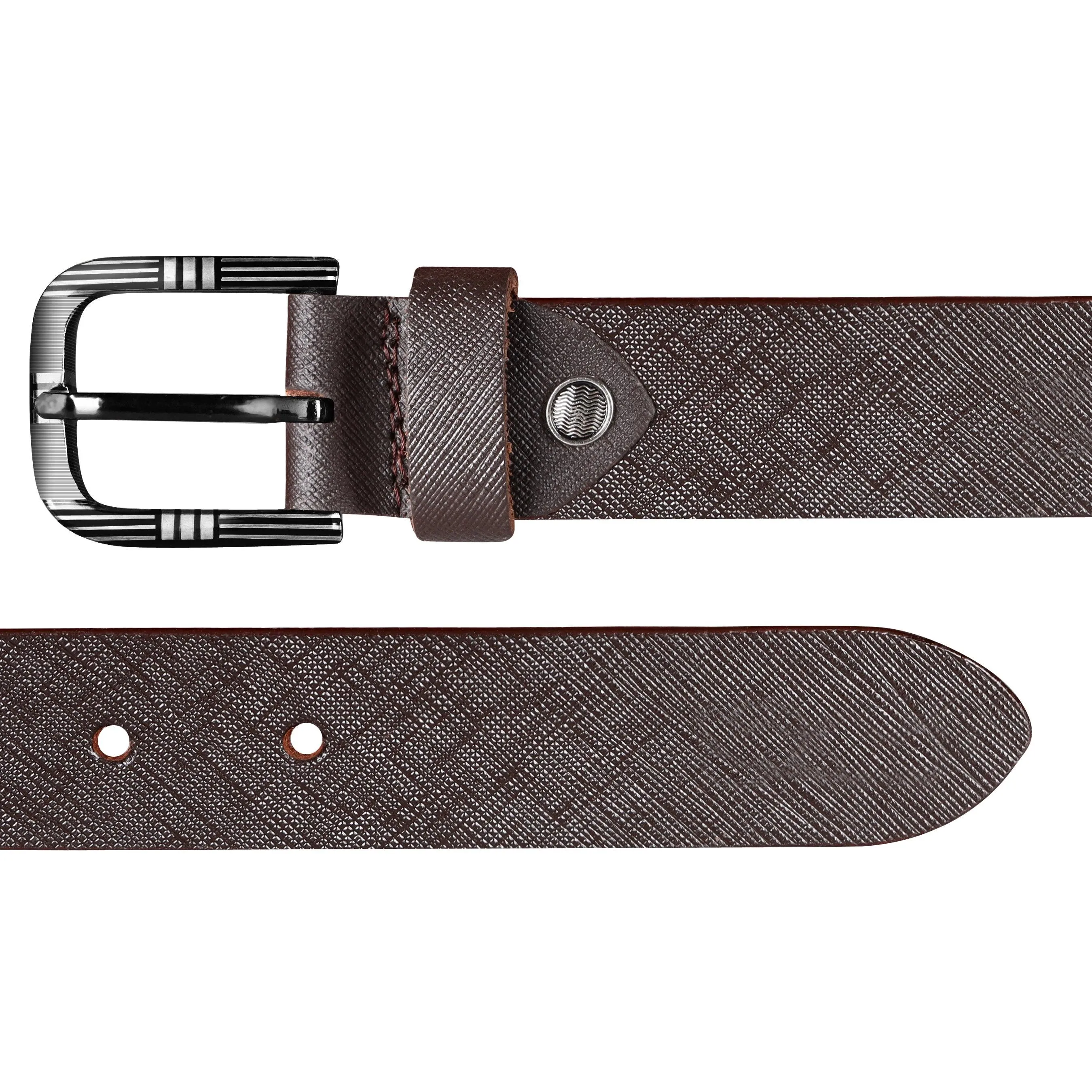 Jaxer Brown Textured Leather Belt for Men - JXBLT108
