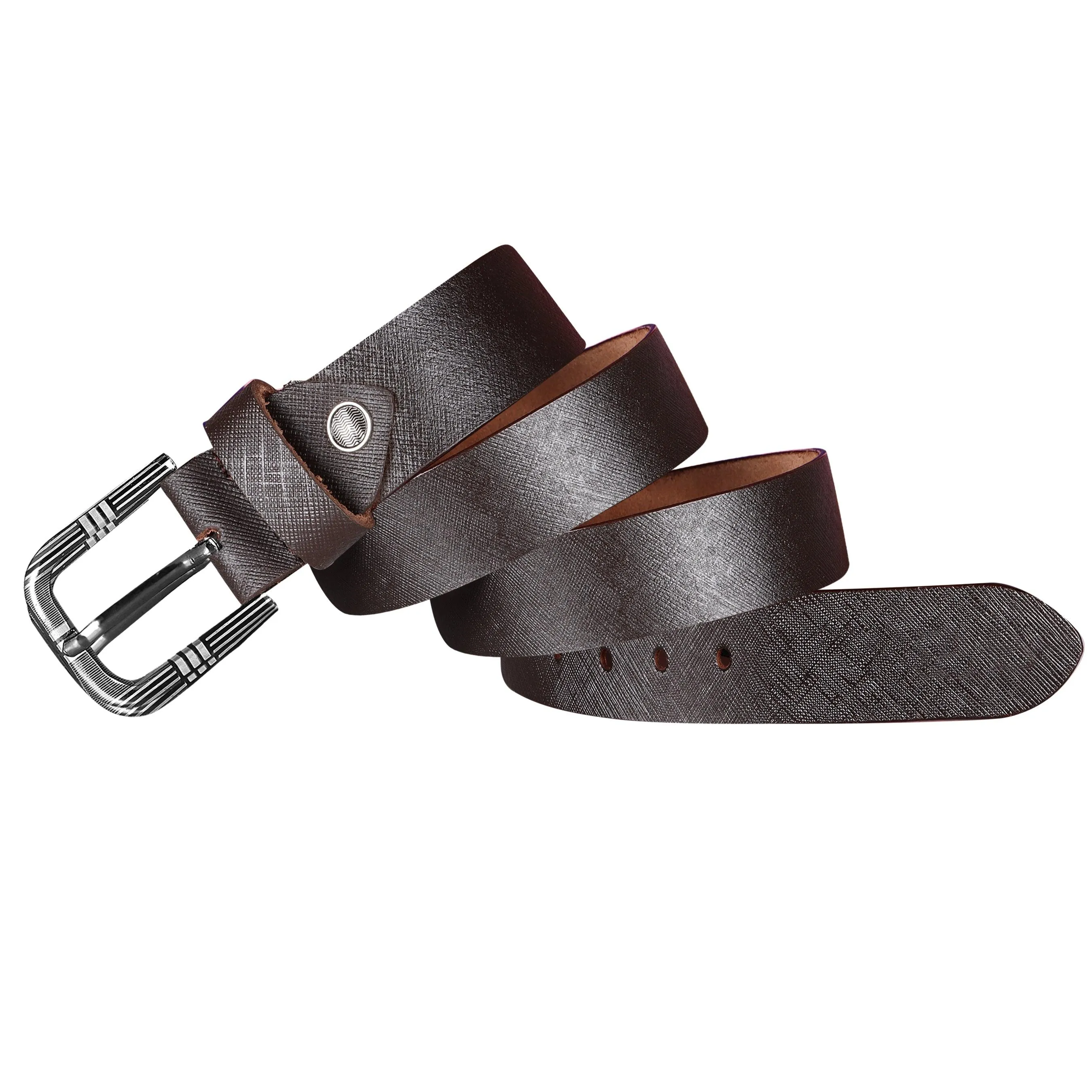 Jaxer Brown Textured Leather Belt for Men - JXBLT108