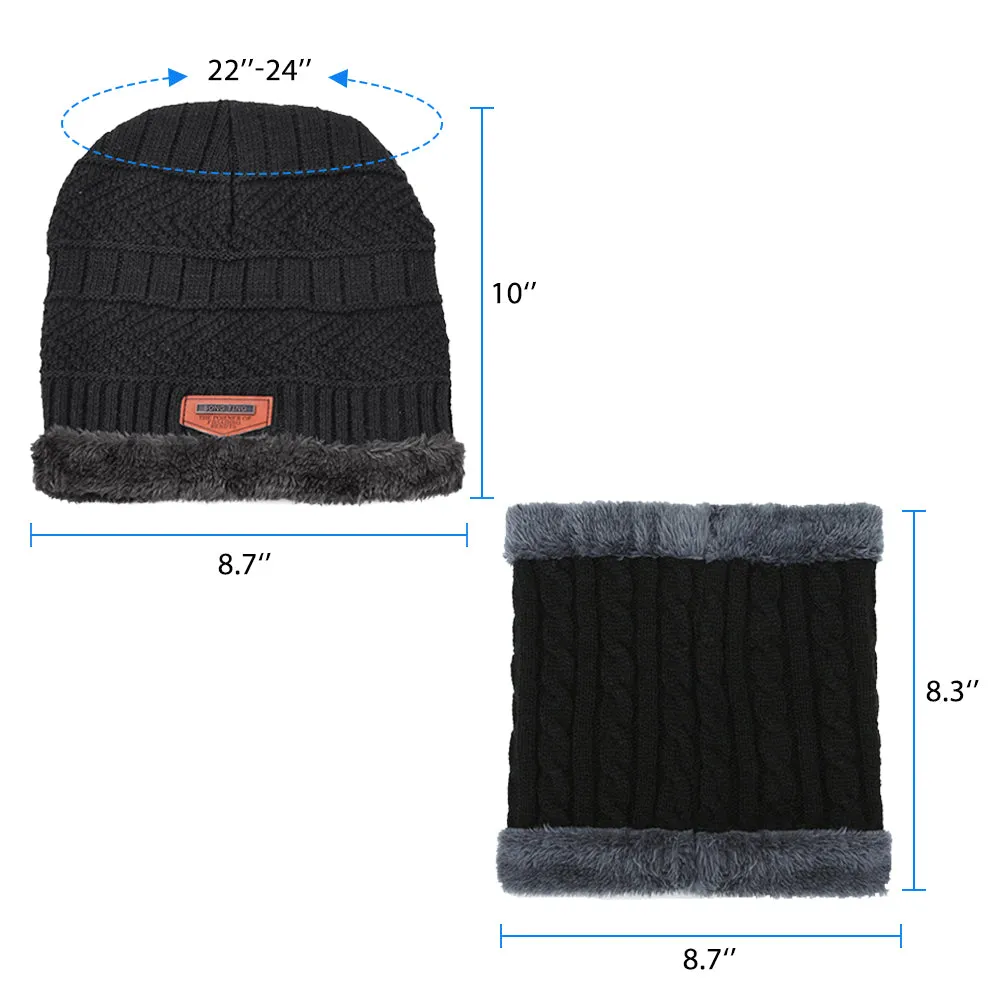 Knitted Wool Hat Scarf Gloves Three-piece Set Winter Knitted Set