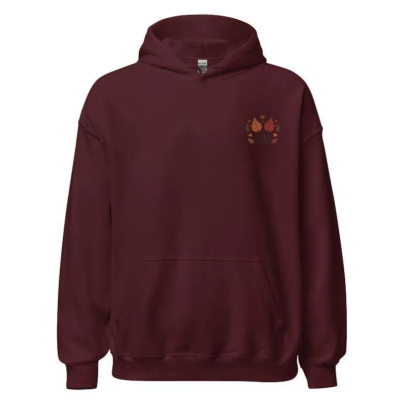 Unisex Fall Embroidered Hoodie – "Let's Fall In Love"