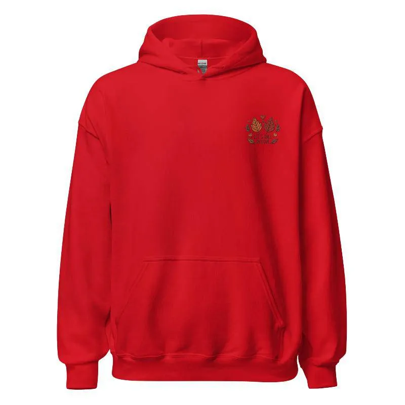 Unisex Fall Embroidered Hoodie – "Let's Fall In Love"