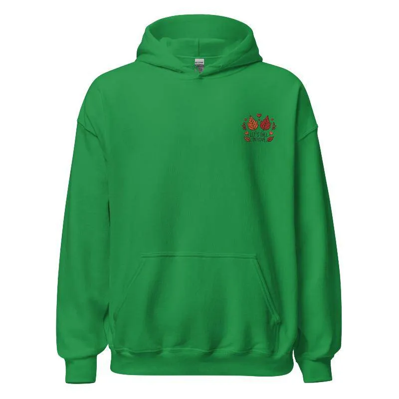 Unisex Fall Embroidered Hoodie – "Let's Fall In Love"