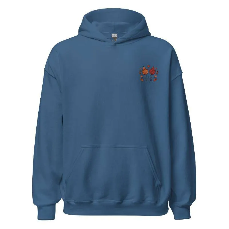 Unisex Fall Embroidered Hoodie – "Let's Fall In Love"