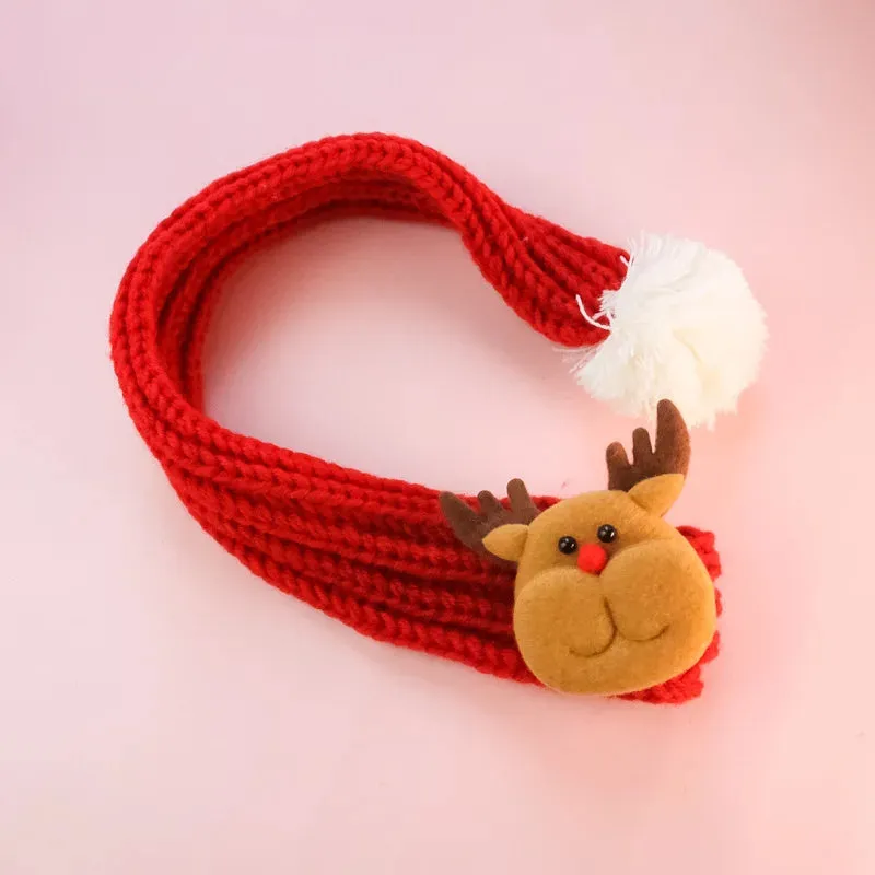 Winter Dog Scarf Warm Puppy Pet Knitted Christmas Scarf Maltese Scarf Cat Dog Cute Knitted Scarf Pet Supplies Accessories For Small Dogs Party